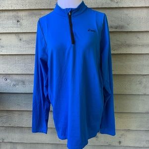 ASICS mock neck half zip royal blue active top